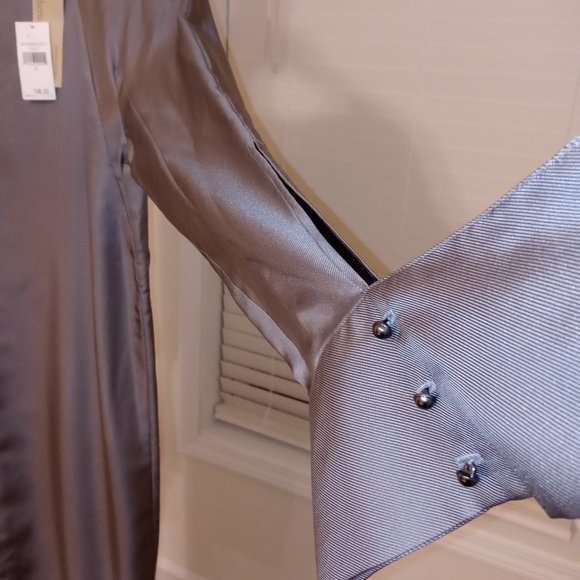 NWT BANANA REPUBLIC DRESS Elegant Unique Vintage Silk Gray - Picture 1 of 6